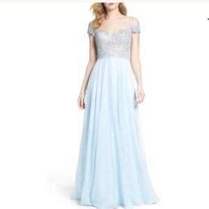 La Femme Powder Blue Ball Gown