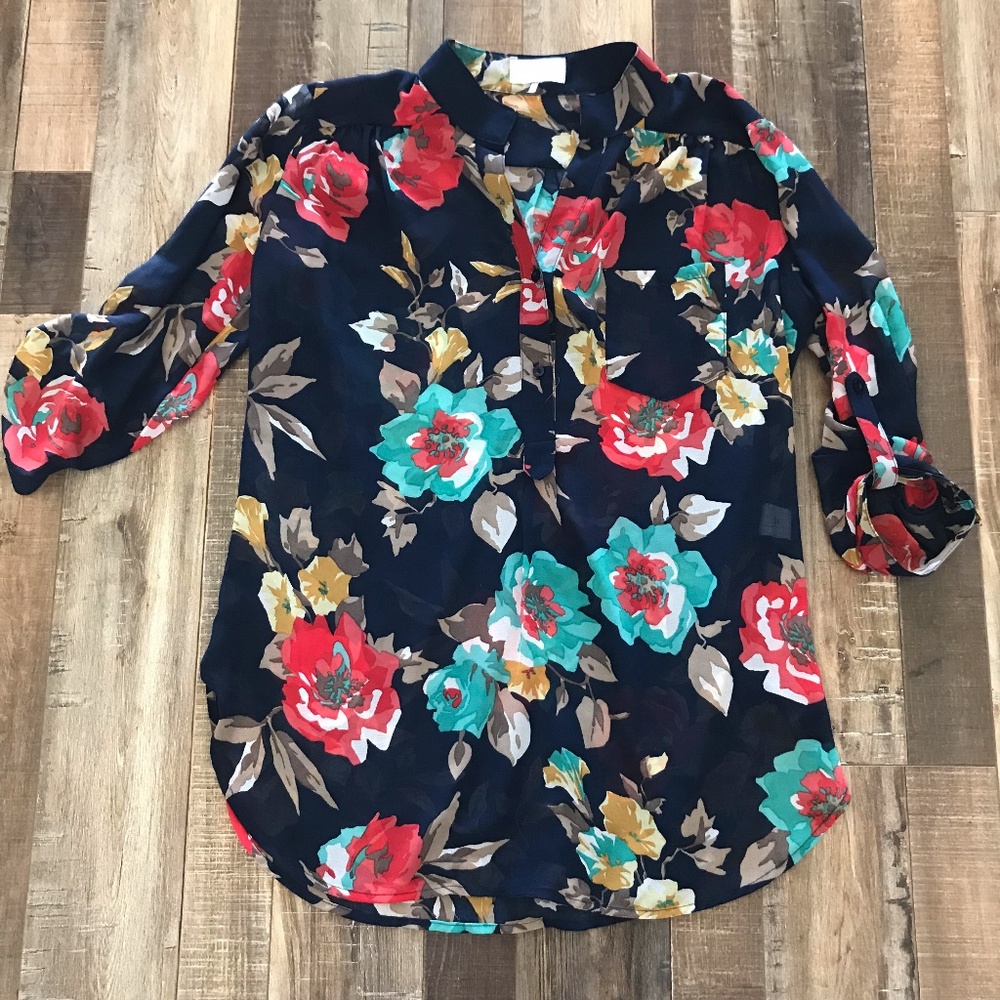 FINAL PRICE DROP So Perla floral blouse (size L)