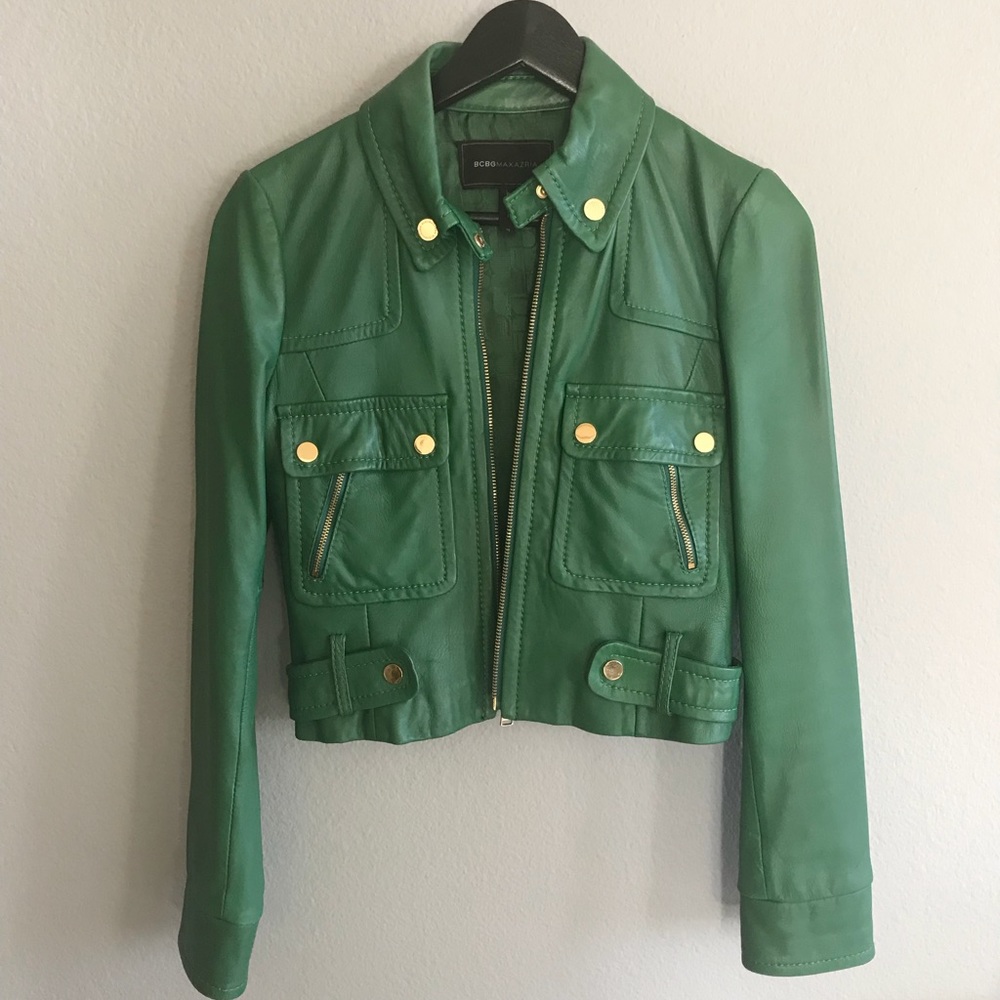 BCBG Genuine Leather Moto Jacket