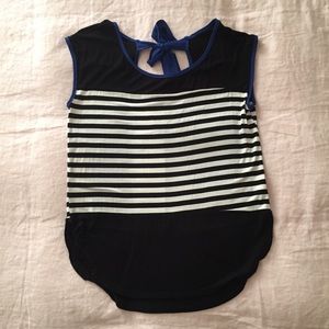 ‼️CLOSET CLEAR OUT‼️ Soft Blk & White Striped Top