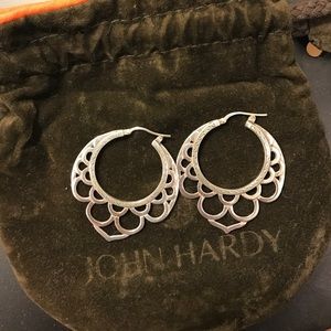 John Hardy Naga Hoop Earrings Silver