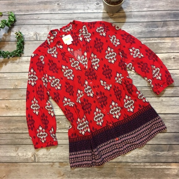 Anthropologie Tops - Maeve Aztec Boho Blouse