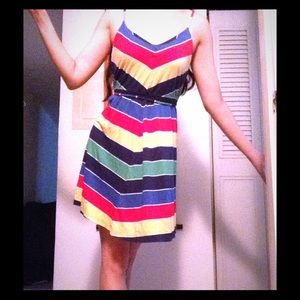 H81 Colorful Chevron Stripe Dress, Size S