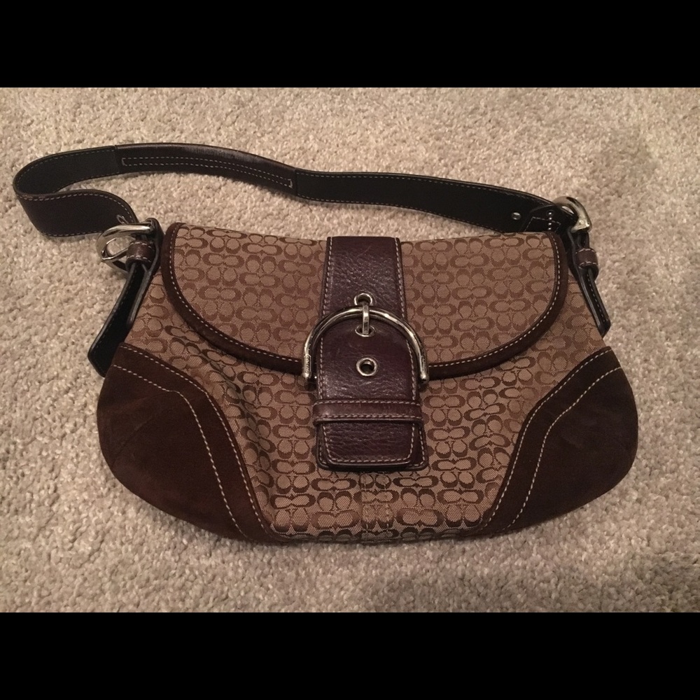Brown coach signature purse