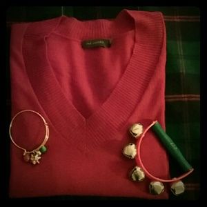 The Limited Red Merino Wool Sweater