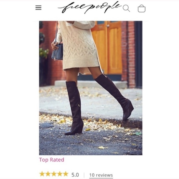 FREE PEOPLE Salina Over the Knee BOOTS Red - Picture 5 of 5