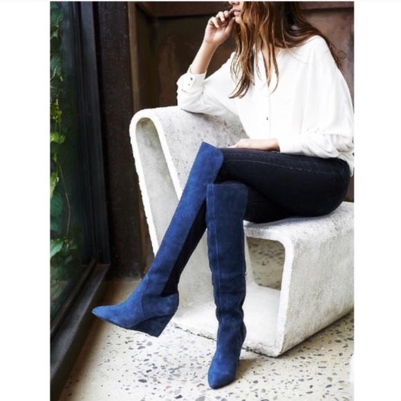 FREE PEOPLE Salina Over the Knee BOOTS Red - Picture 4 of 5