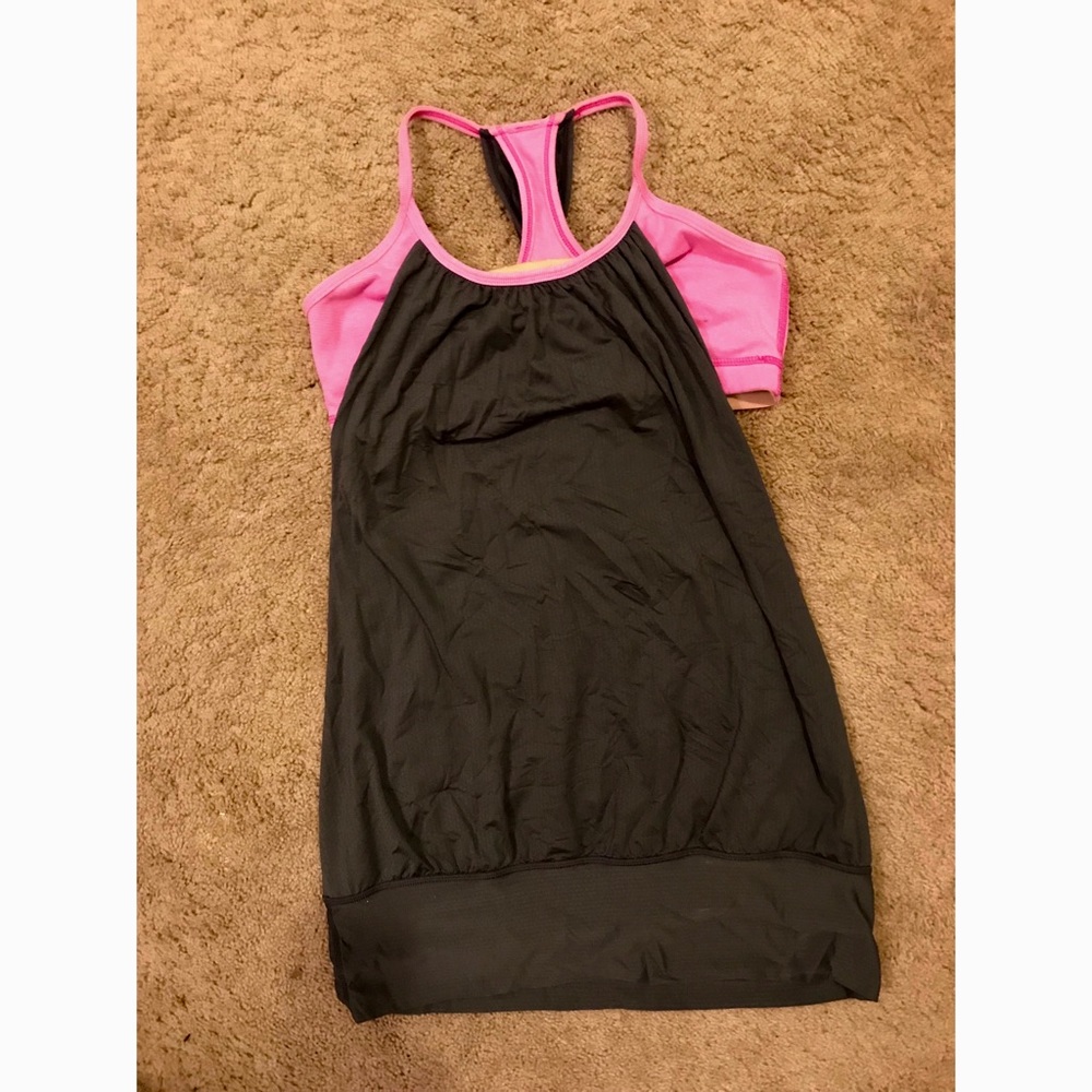 Lululemon No Limits Tank in Paris Pink & gray