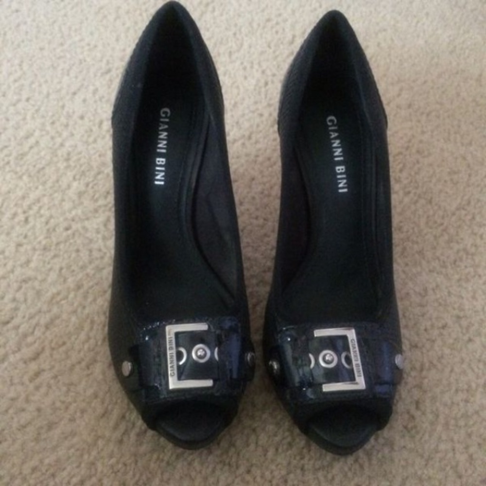 Black peep  toe heels