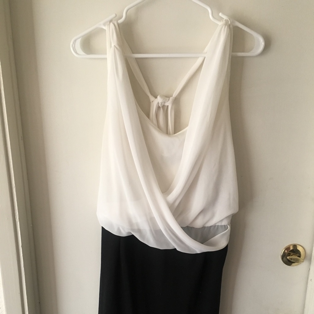 Black and White Chiffon Top Dress