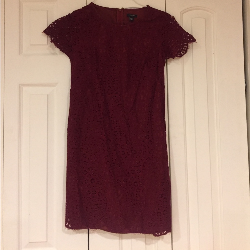 Maroon Ann Taylor lace shift dress