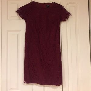 Maroon Ann Taylor lace shift dress