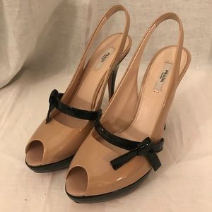 Prada Patent Peep Toe Heels