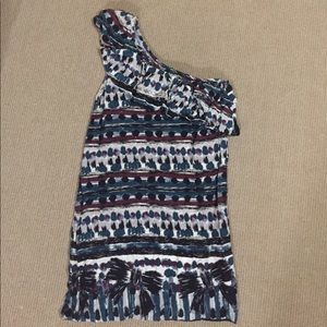 One Shoulder Patterned Dress