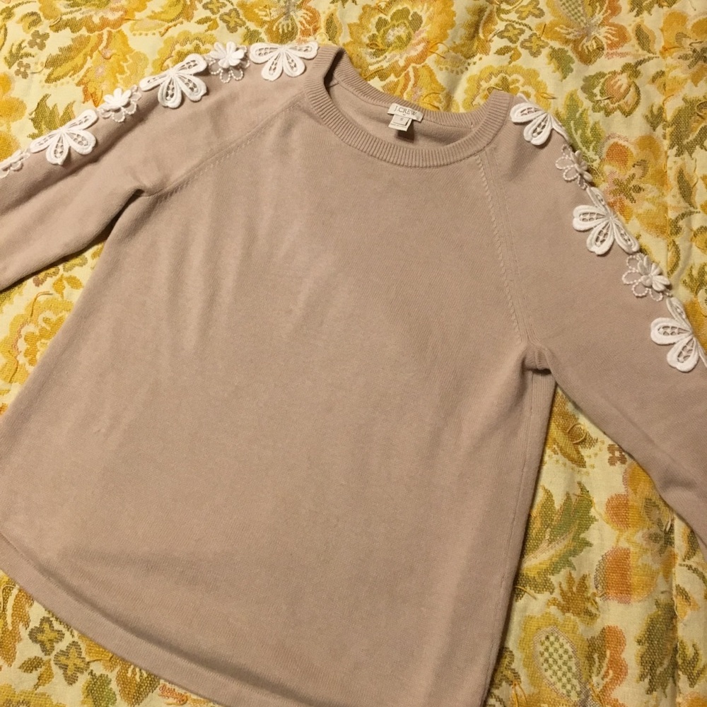 J. Crew embroidered sweater.