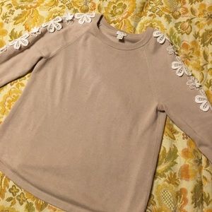 J. Crew embroidered sweater.