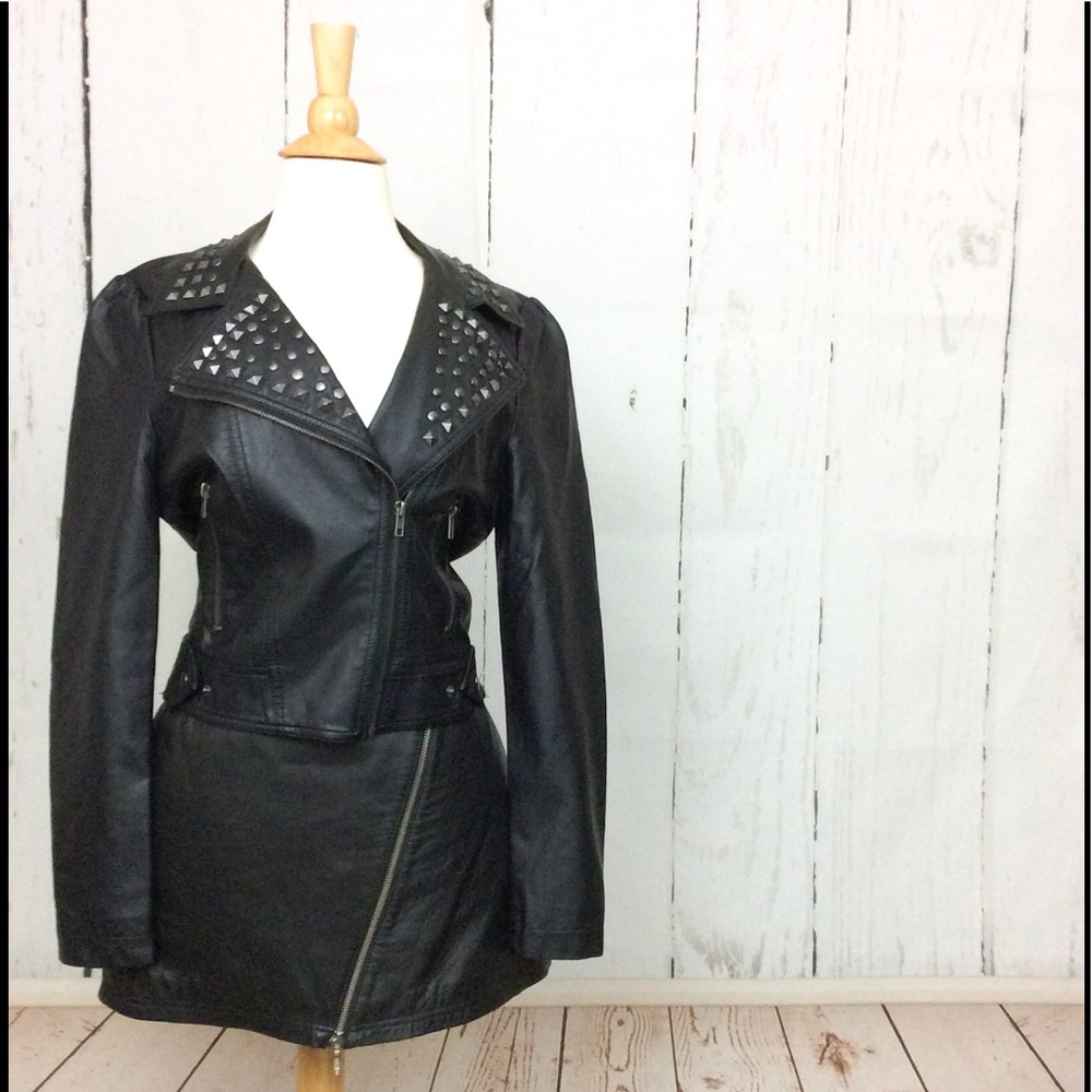 Buffalo David Bitton Studded Faux Leather Jacket