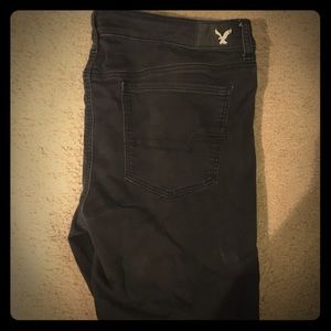 American Eagle Black Denim Super Stretch Jeggings