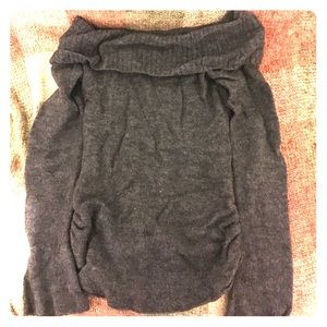 Off the shoulder gray sweater