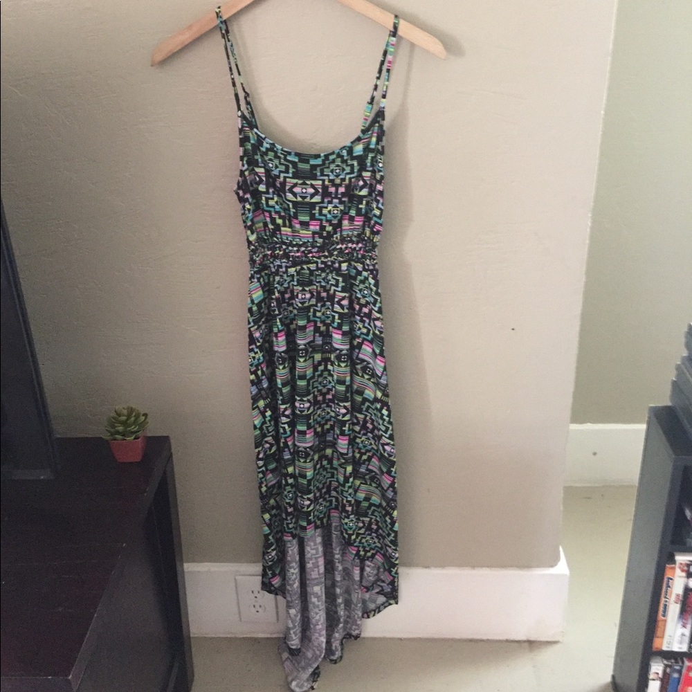 No Boundaries Colorful High Low Dress