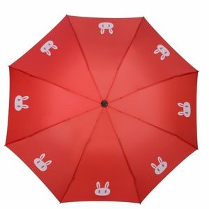 Cute Rabbit Sun-Rain Umbrella Red