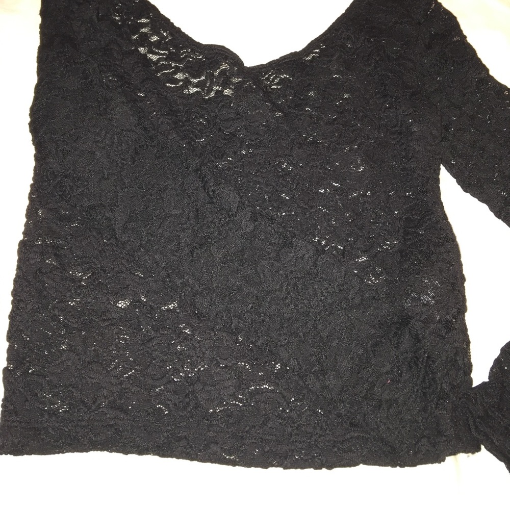 BOGO50%: Black lace crop top