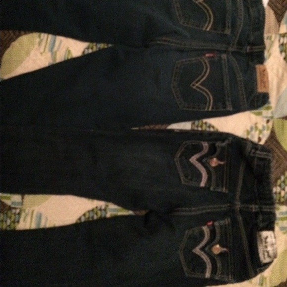 2 pairs of skinny stretch girls Levi jeans - Picture 1 of 4