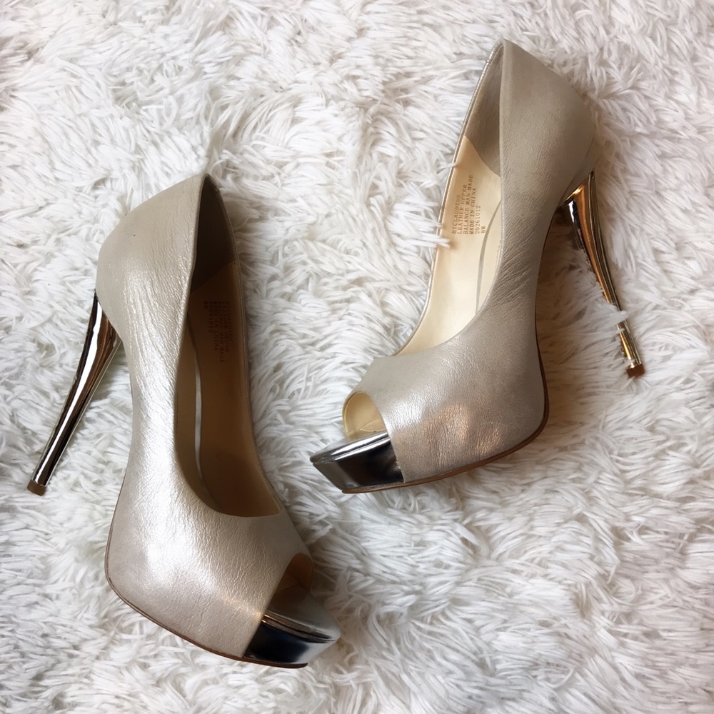 Boutique 9 Silver Platform Heels