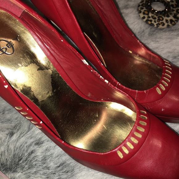 🆑*DONATING SOON*Joey Candy Red Heels w/Gold - Picture 4 of 8