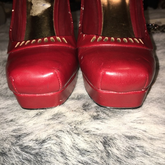 🆑*DONATING SOON*Joey Candy Red Heels w/Gold - Picture 6 of 8
