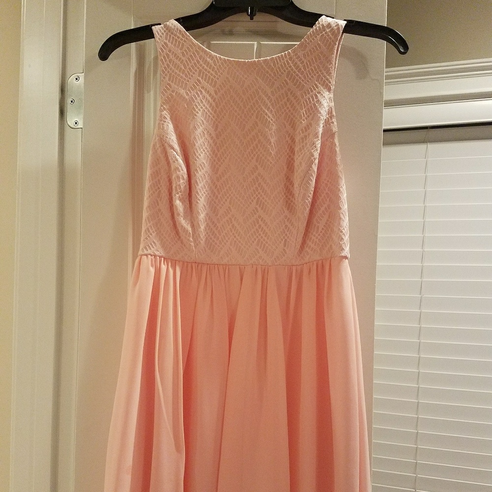 Peach dress with chiffon bottom