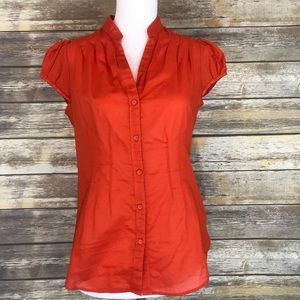 Banana Republic orange button up shirt