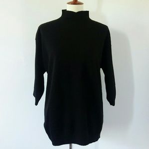Black Vintage 3/4 Sleeve Sweater