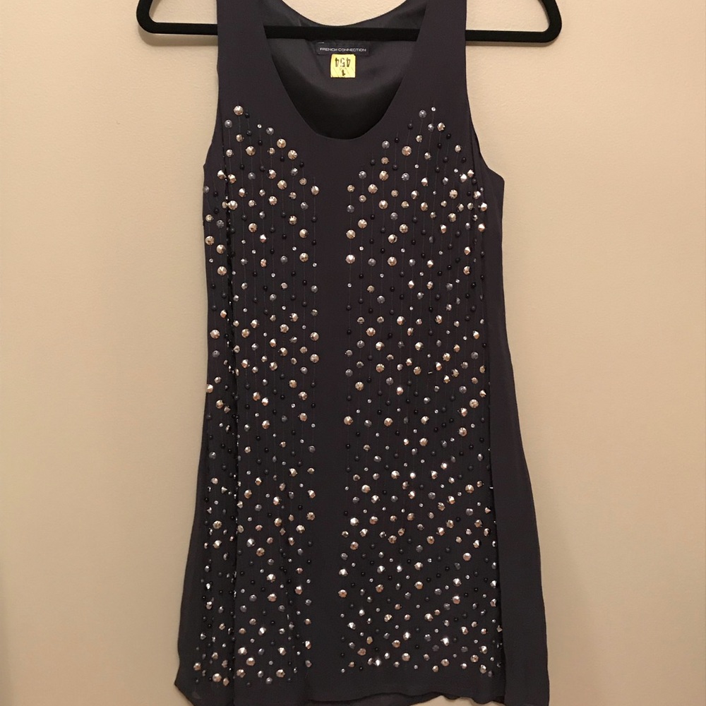 [French Connection] Sequin Navy Dress