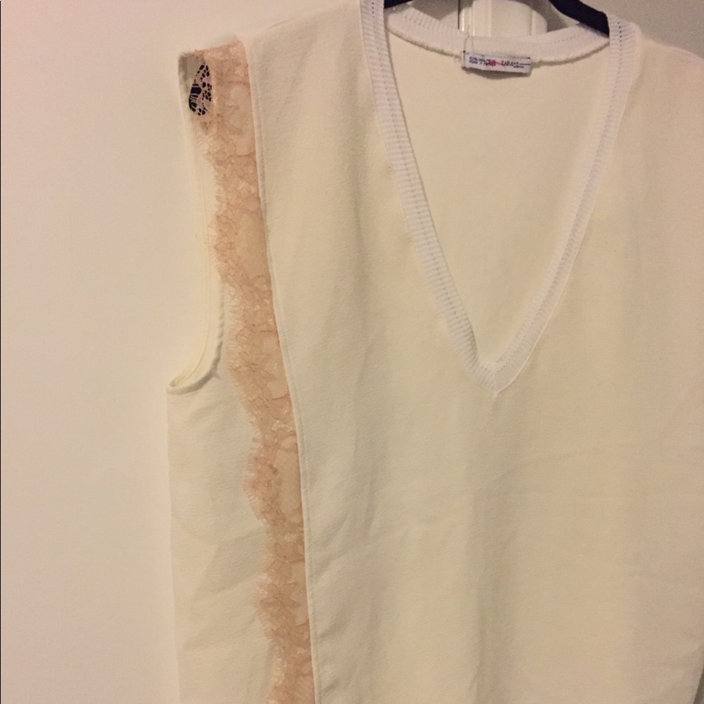 EUC Zara Cream Lace Top