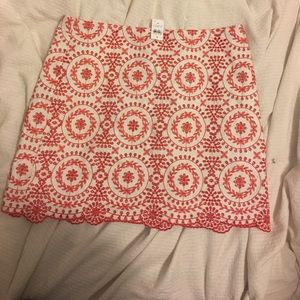 Red and white skirt