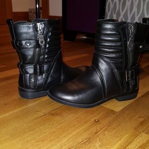 JustFab Black Moto Boots