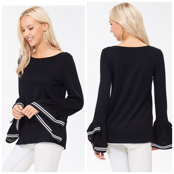 Last 1! Soft/Stunning Exaggerated Bell Sleeve Top - Picture 3 of 4