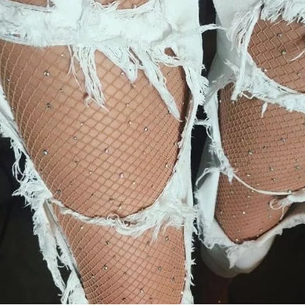 Nude Sparkle Fishnets - Picture 5 of 6