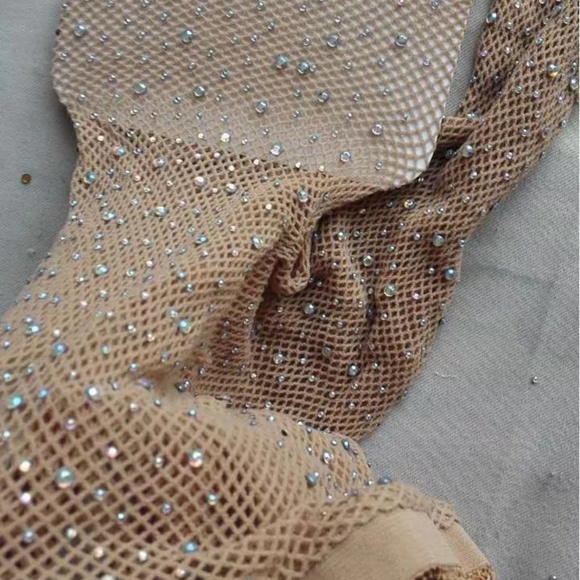 Nude Sparkle Fishnets - Picture 4 of 6