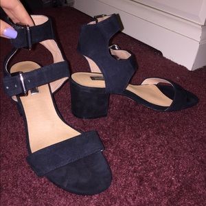 Halogen black block heel sandals