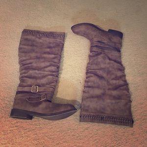 JustFab Brown Braided Boots - Like New!