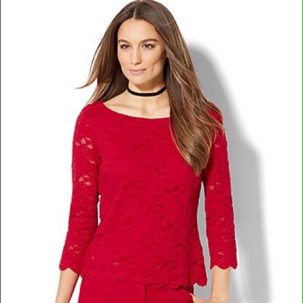 Lovely red lace top