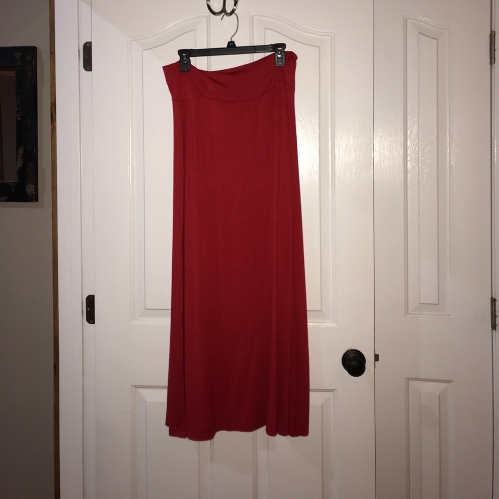 Red maxi skirt