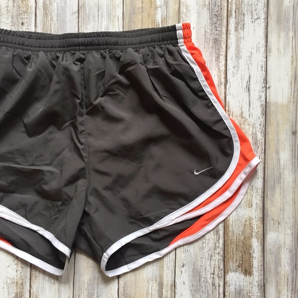 grey and orange nike shorts
