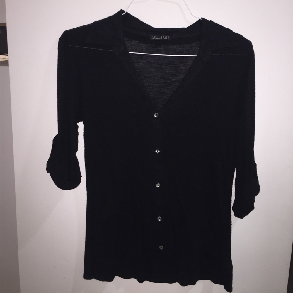 Donating soon! Black Drapey Button Down