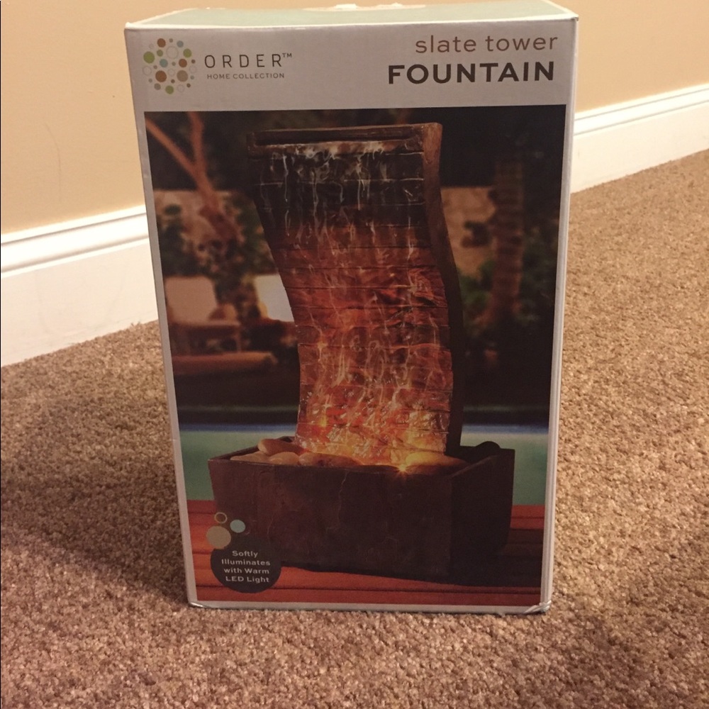 Home stationed fountain with built in LED lights