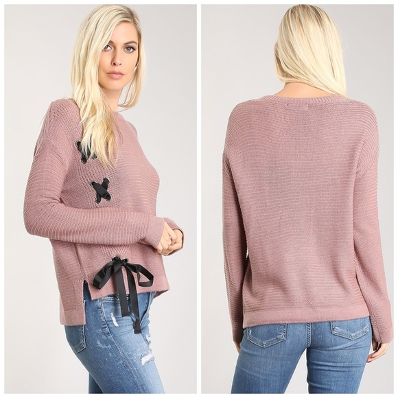 Soft and beautiful side tie Sweater - Picture 2 of 4