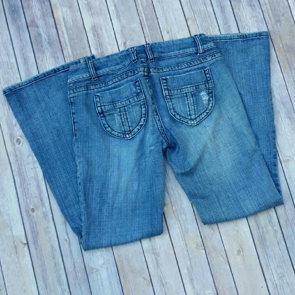 Lightly Distressed Flare Jeans Size 13 - Picture 2 of 6