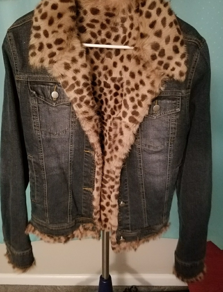 Fur lined jean jacket